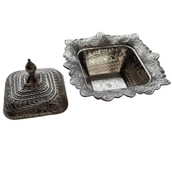 تصویر  قندان مربعی کوچک ترک سیلور