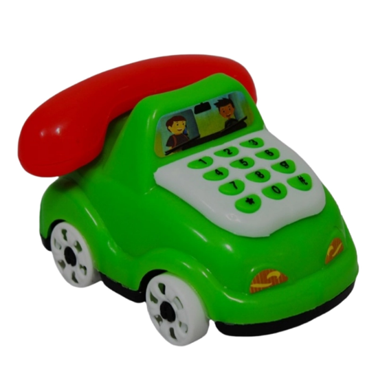 تصویر  اسباب بازی تلفن ماشینی چرخ دار رنگی