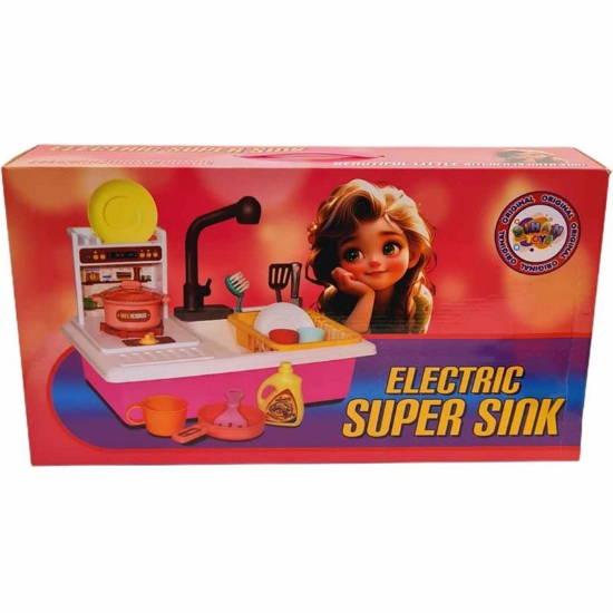 تصویر  اسباب بازی سینک ظرفشویی  مدل Super Sink مناسب خردسال سیحان تویز