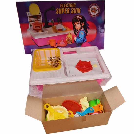 تصویر  اسباب بازی سینک ظرفشویی  مدل Super Sink مناسب خردسال سیحان تویز