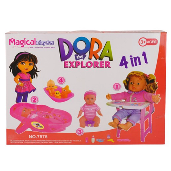 تصویر  اسباب بازی ست ۴ در ۱ صندلی غذا و کریر دورا