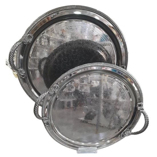 تصویر  ست سینی استیل 2 تایی