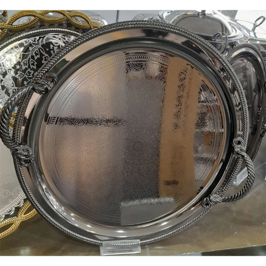 تصویر  ست سینی استیل 2 تایی