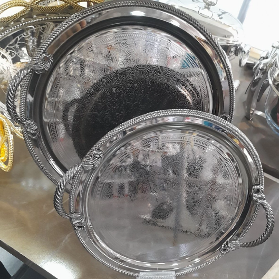 تصویر  ست سینی استیل 2 تایی