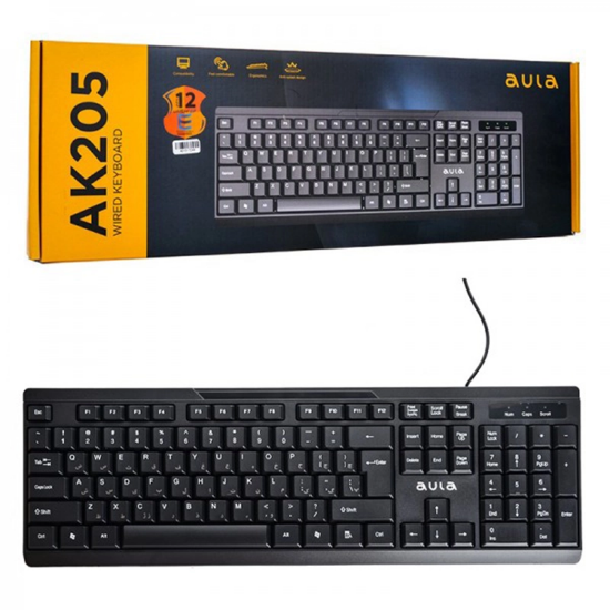 تصویر  کیبورد سیم دار آئولا مدل AK205