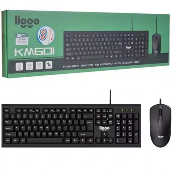 تصویر  کیبورد و موس سیمی Liggo مدل KM601