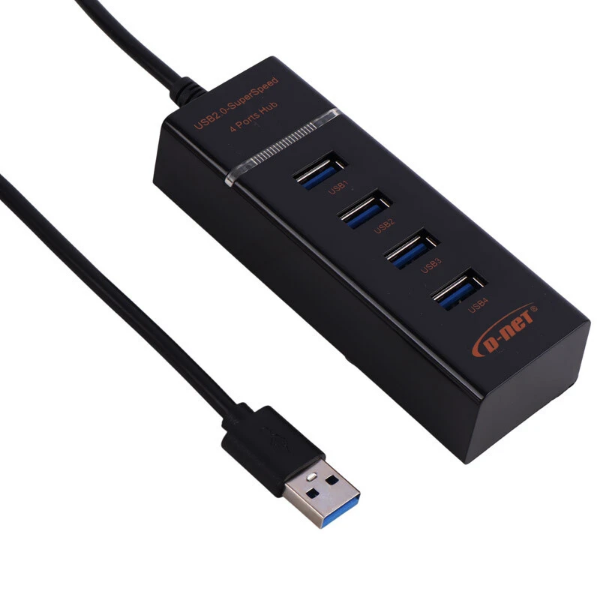 تصویر  هاب 4 پورت USB 2.0 دی نت مدل DT-423 طول 30 سانتی متر