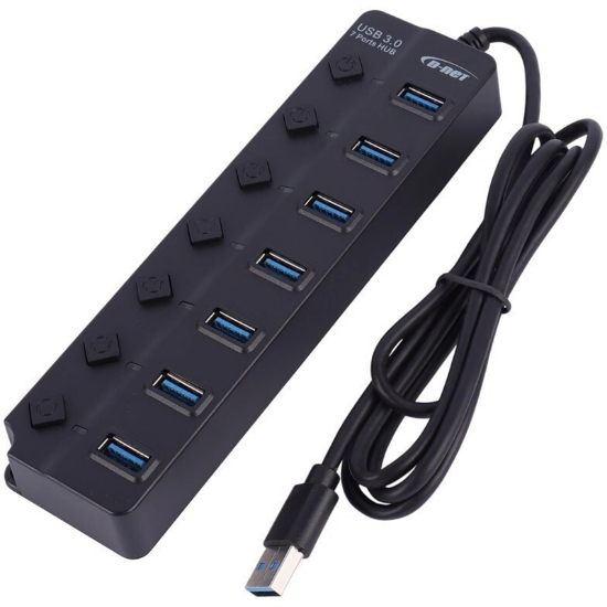 تصویر  هاب 7 پورت USB 3.0 دی نت DT-480 کلید دار