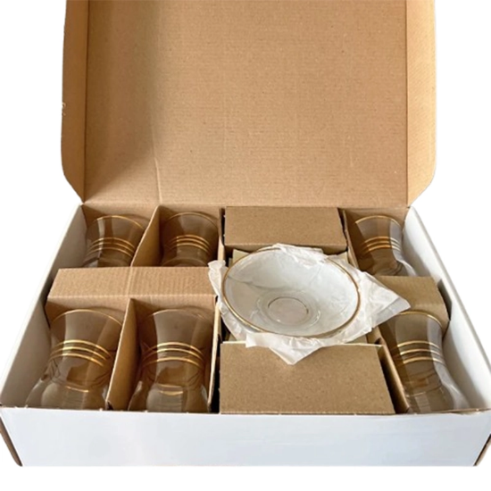 تصویر  ست استکان و نعلبکی 12 پارچه پاشاباغچه مدل لب طلا