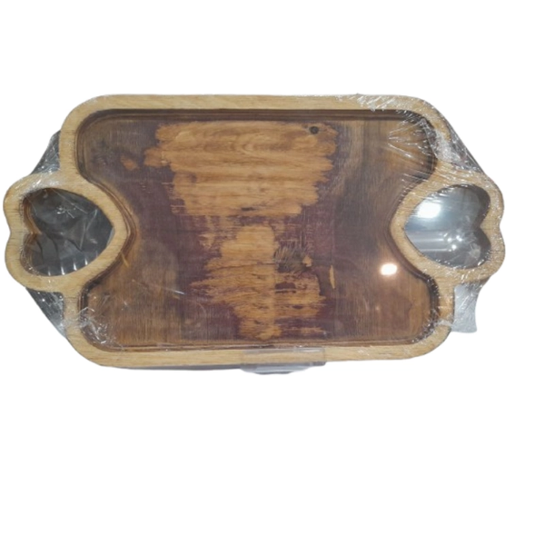 تصویر  سینی مستطیلی چوبی کوچک 29 در 21