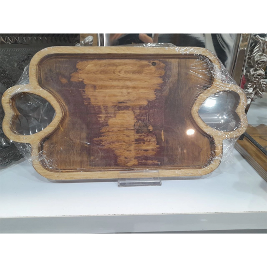 تصویر  سینی مستطیلی چوبی کوچک 29 در 21