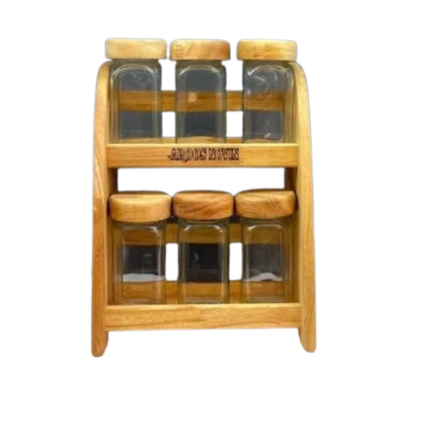 تصویر  جا ادویه 6 خانه پانیذ 2 طبقه عروس نوین (چوب درجه یک)