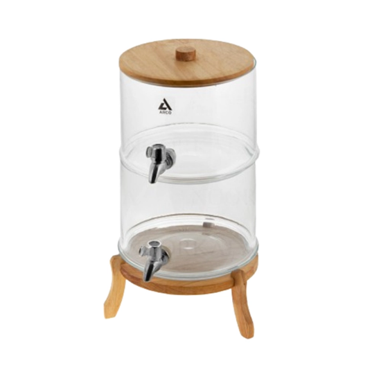 تصویر  کلمن شیشه ای پایه بامبو Arco ظرفیت 8 لیتری