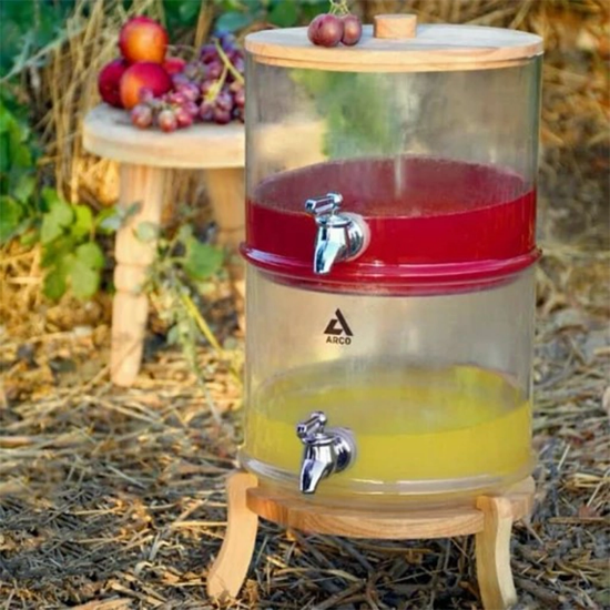 تصویر  کلمن شیشه ای پایه بامبو Arco ظرفیت 8 لیتری