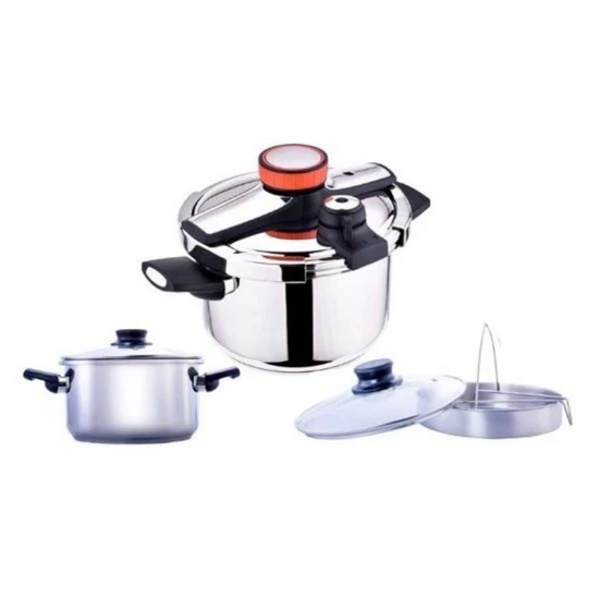 تصویر  زودپز استیل یونیک 5+7 لیتر دوقلو مدل Unique 999Z