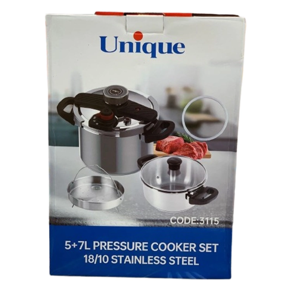 تصویر  زود پز ۲قلو استیل یونیک مدل 3115