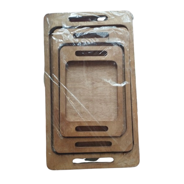 تصویر  سینی چوبی بامبو مستطیل  3 تکه