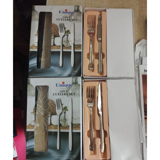 تصویر  کارد و چنگال 6 نفری یونیک در دو طرح