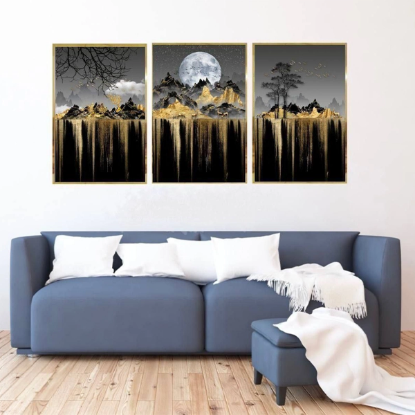 تصویر  تابلو مدل دکوراتیو مجموعه 3 عددی 40در60