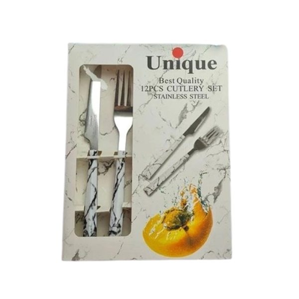 تصویر  کارد و چنگال یونیک طرح سنگ